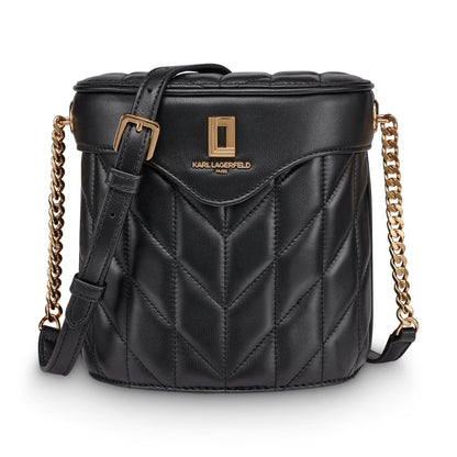 KARL LAGERFELD Paris Women's Crossbody, Black/Gold, One Size