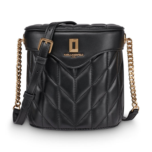 KARL LAGERFELD Paris Women's Crossbody, Black/Gold, One Size