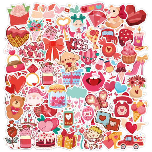 Valentines Day Gifts for Kids | 100 PCS Valentines Stickers - Toddler Valentine's Day Gifts for School Classroom | Heart Stickers for Boys Girls | Valentine's Party Favors Crafts Accessories Treats