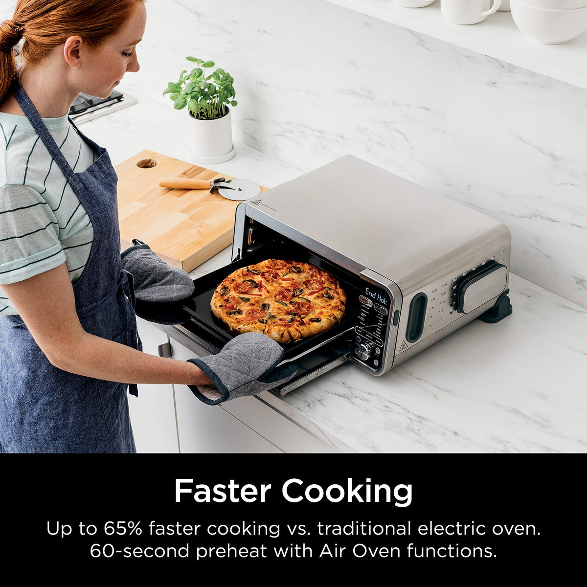 Ninja, Toaster Oven, Air Fryer, Thermometer, Toaster Oven Air Fryer Combo, Stainless Steel, Quick meals, Fries, Frozen Food, Air Fry, Dehydrate, Reheat, 13-in-1, Less Oil, Flip Away Oven, Foodi, SP351