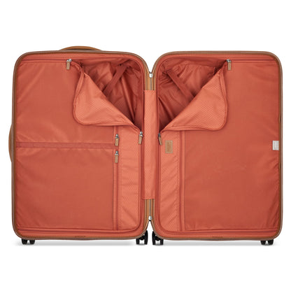 DELSEY PARIS Chatelet Air 2.0 Hardside Luggage with Spinner Wheels, Chocolate Brown, Checked-Large 28 Inch