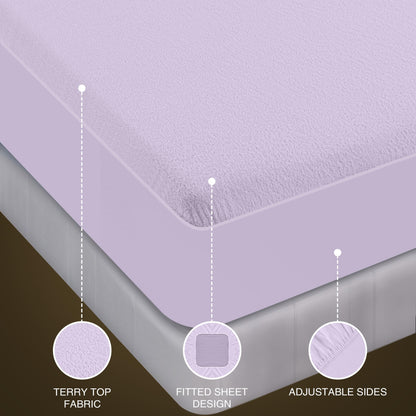 Utopia Bedding Waterproof Mattress Protector King Size, Premium Terry Mattress Cover 200 GSM, Breathable, Fitted Style with Stretchable Pockets (Lavender)