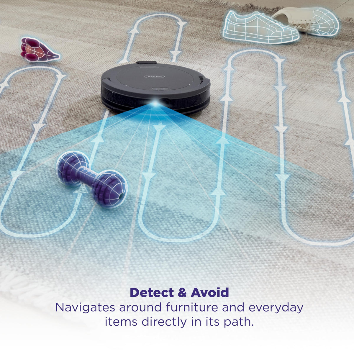 Shark Navigator Robot Vacuum and Self-Empty Base with Bagless 60-Day Capacity Self-Empty Base, SmartPath Navigation, Powerful Pet Hair Pickup, Anti-Hair Wrap, For Carpets & Hard Floors, Grey, RV2120AE