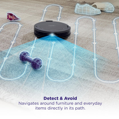 Shark Navigator Robot Vacuum and Self-Empty Base with Bagless 60-Day Capacity Self-Empty Base, SmartPath Navigation, Powerful Pet Hair Pickup, Anti-Hair Wrap, For Carpets & Hard Floors, Grey, RV2120AE