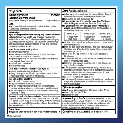 Amazon Basic Care Coated Nicotine Polacrilex Gum 4 mg, Ice Mint Flavor, Stop Smoking Aid, 160 Count