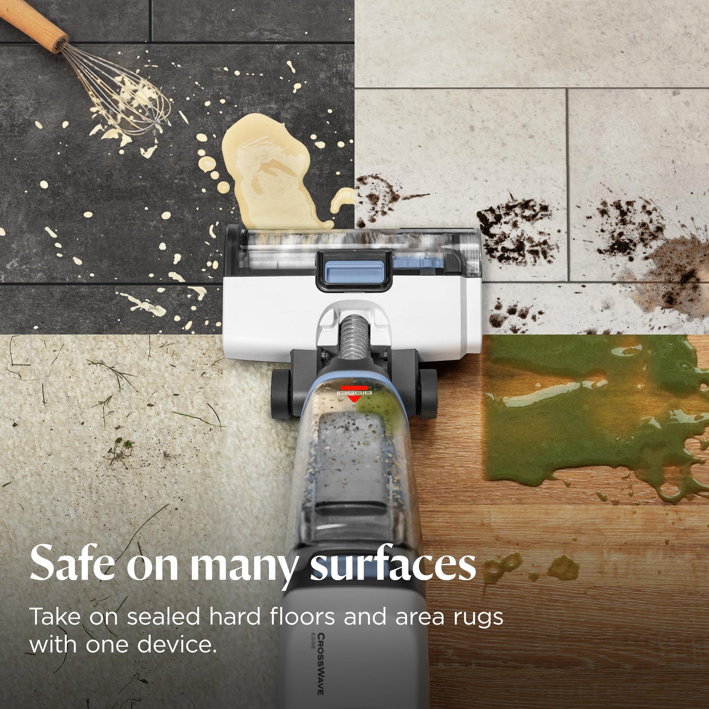 BISSELL CrossWave Edge, Multi-Surface Hard Floor Cleaner Wet Dry Vacuum with Zero-Gap Edge Technology, 4111A