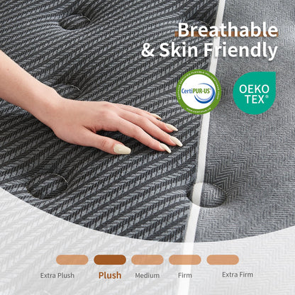 Queblox Queen Mattress, 12 Inch Hybrid Mattress in a Box, Medium Firm,Memory Foam and Individual Pocket Springs for Pressure Relief, CertiPUR-US Certified