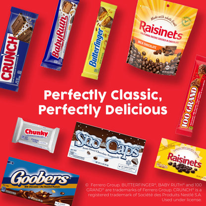 Butterfinger, CRUNCH, Butterfinger Marshmallow, CRUNCH White, Bulk Candy Bar Variety Pack Full Size, 18-Count, 31.4 oz