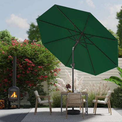 AreShark 9 FT Patio Umbrella for Outdoor, Outdoor Umbrella with Push Button Tilt and Crank, Outdoor Patio Umbrellas with 8 Sturdy Ribs for Market, Garden, Deck, Backyard, Pool (Dark Green)