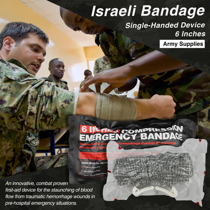 Survival First Aid Kit with Israeli Bandage, Chest Seal, Tourniquet, Splint, Tactical Military Combat Molle IFAK for Wound Care, Bleeding Control, Trauma Hemorrhage and More (Black)