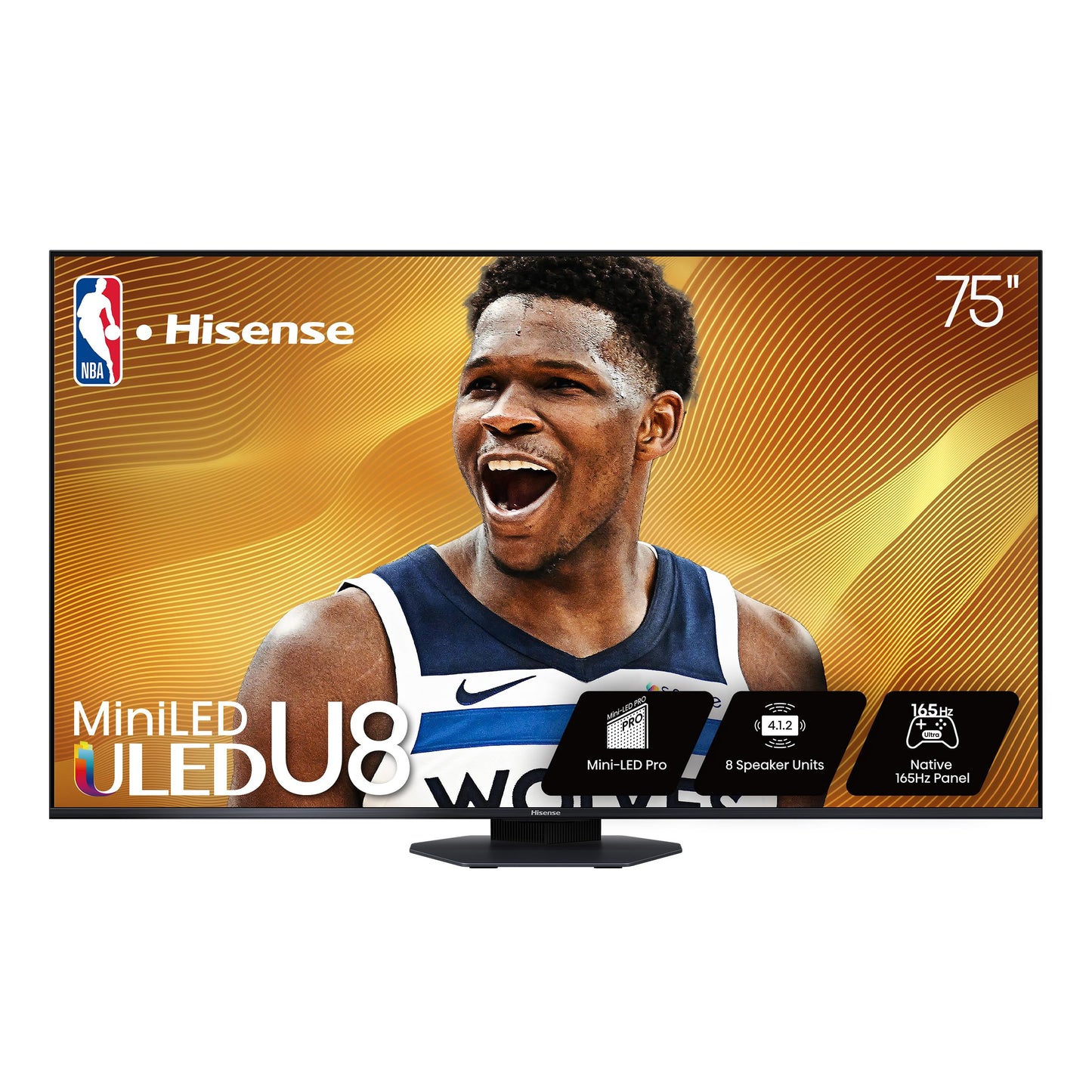 Hisense 75" Class U8 Series Mini-LED ULED 4K UHD Google Smart TV (75U8QG, 2025 Model) - QLED, Native 165Hz, Game Mode Ultra VRR 288, Dolby Vision IQ · Atmos, Full Array Local Dimming, 4.1.2 Ch