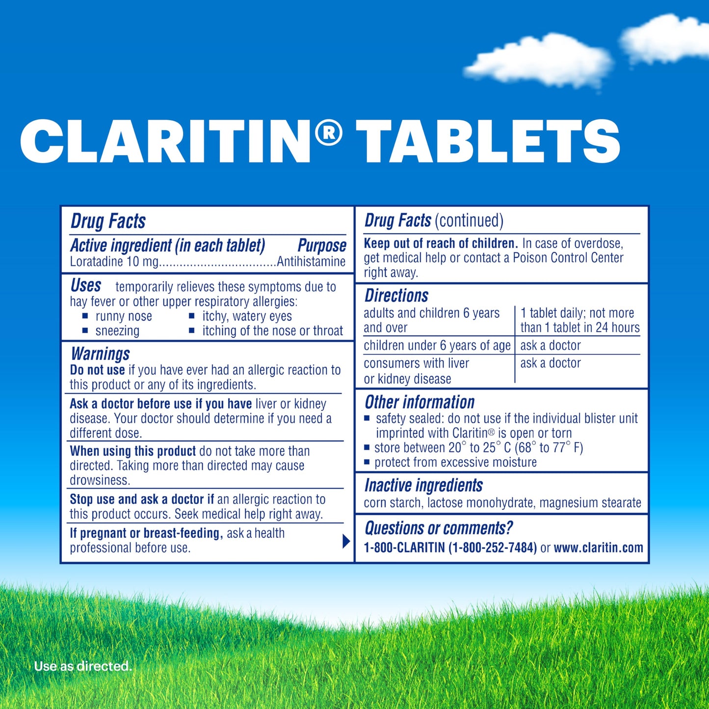 Claritin Allergy Medicine for Adults, 24-Hour Non-Drowsy Loratadine 10mg Pills, Antihistamine, 100 Tablets