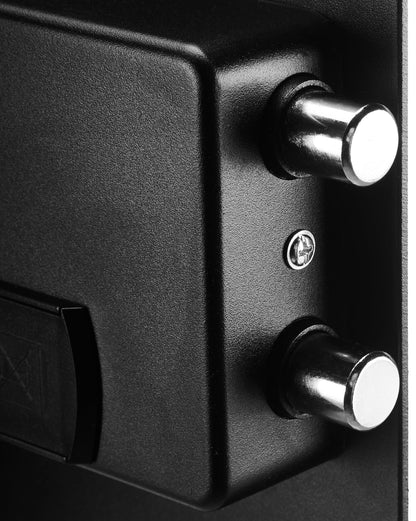 Amazon Basics Small Safe For Home, Steel Security, Electronic, Programmable Keypad Lock Box, 1.8 Cubic Feet, Black