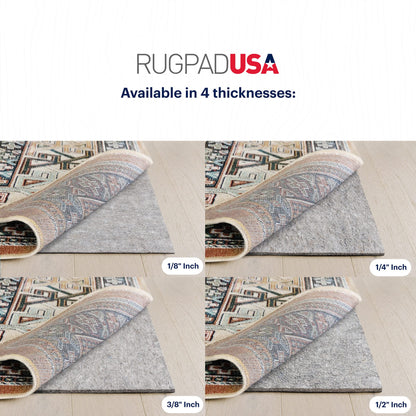 RUGPADUSA - Dual Surface - 9'x12' - 1/2" Thick - Felt + Rubber - Non-Slip Backing Rug Pad - Adds Comfort and Protection - for Hard Surface Floors