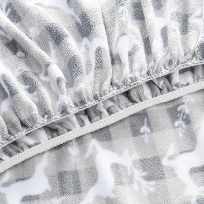 Berkshire Blanket Ultra-Soft Printed Microfleece Knit Sheet Set – 3-Piece Twin Set – Lightweight, Breathable, All-Season Comfort, Folk Buffalo Check Reindeer Grey