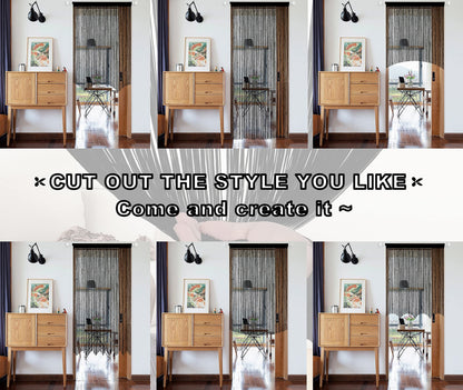 YIIBAII Beaded Curtain Beaded Curtains for Doorways Crystals Suitable for Interior Hanging Decoration and Partitions Closet Curtains (39"x79", Black)