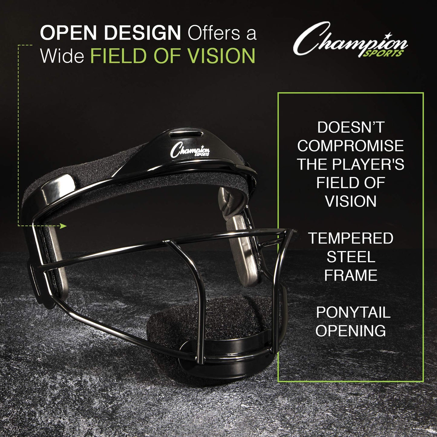 Champion Sports Steel Softball Face Mask - Classic Fielders Masks for Youth - Durable Head Guards - Premium Sports Accessories for Indoors and Outdoors - Purple