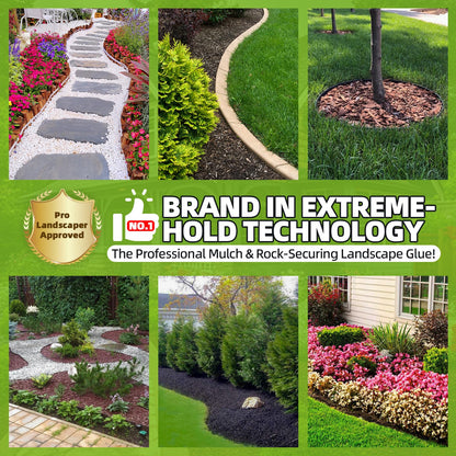 Mulch Glue 1.3 Gallon, Ultra-Stick Rock Glue for Landscaping, Gravel Binder Non-Toxic Rubber Mulch Lock Adhesive, Heavy Rain & Windproof for Gardens, Pea Gravel Stabilizer, Lasts up to 2 Year