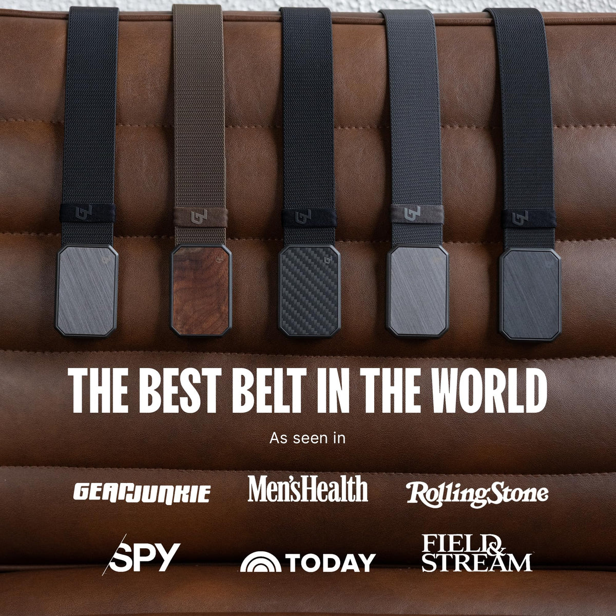 Groove Life Groove Belt Black/Black - Men's Stretch Nylon Belt with Magnetic Aluminum Buckle, Lifetime Coverage - Large (37-40")