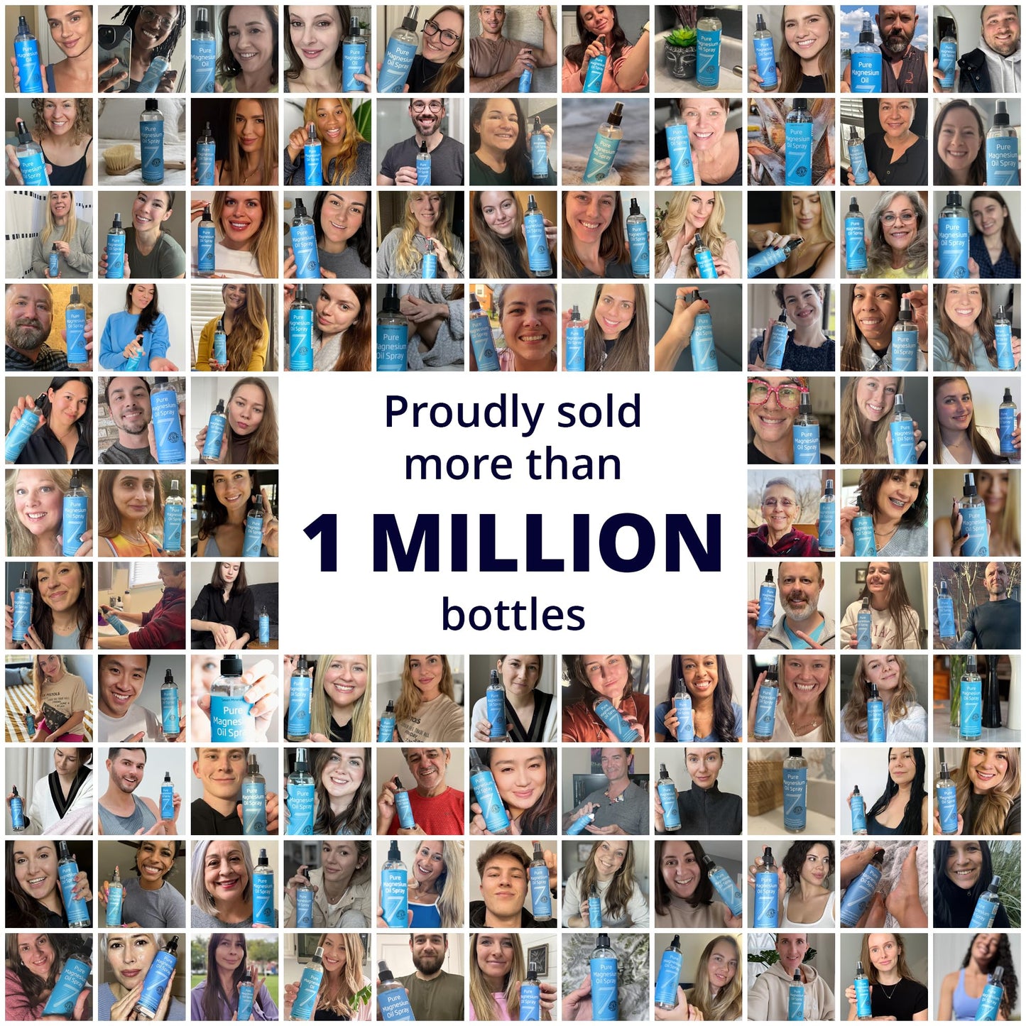 Seven Minerals Pure Magnesium Oil Spray, Big 12oz, USP Grade, Extra Strength, for Feet, Sleep, Muscle Pain & Cramps - Mined in The USA