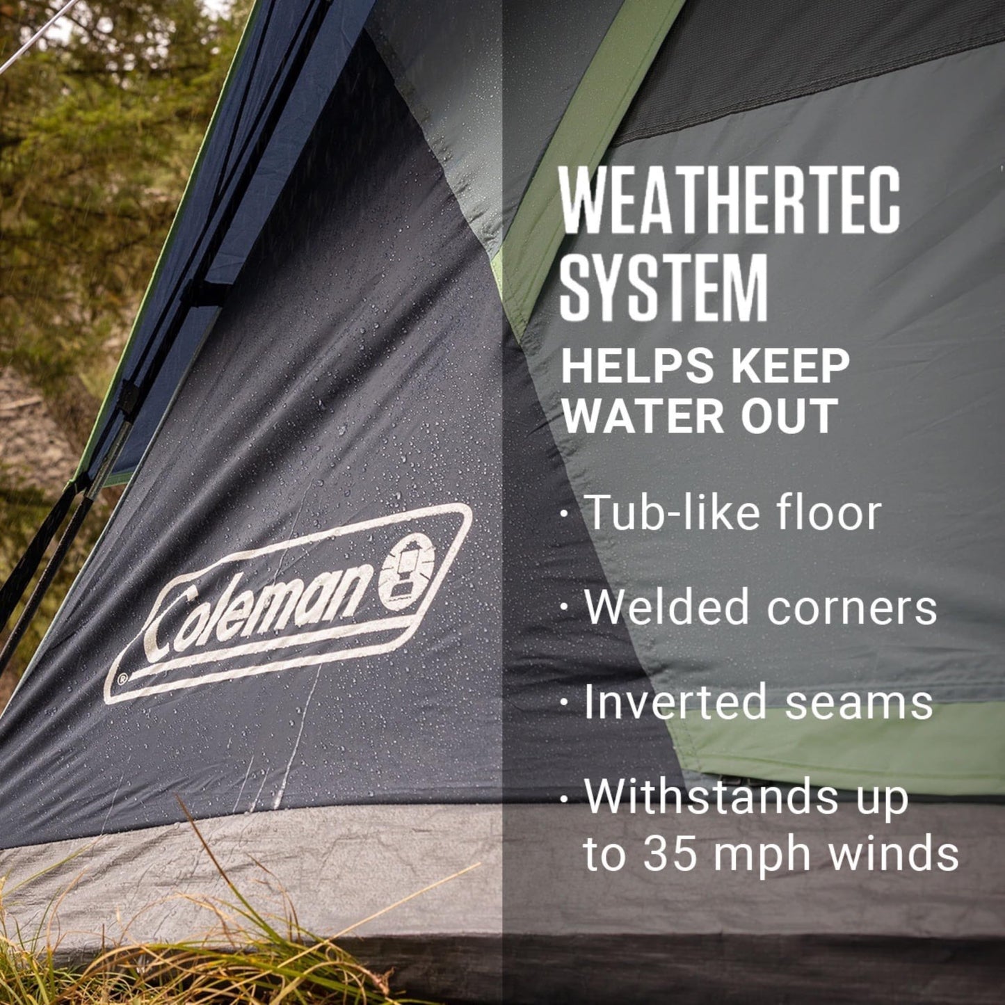 Coleman Skydome Tent with 5 Minute Setup, 2/4/6/8-Person Weatherproof Tent with Rainfly & Carry Bag, 20% More Headroom Than Traditional Canopies