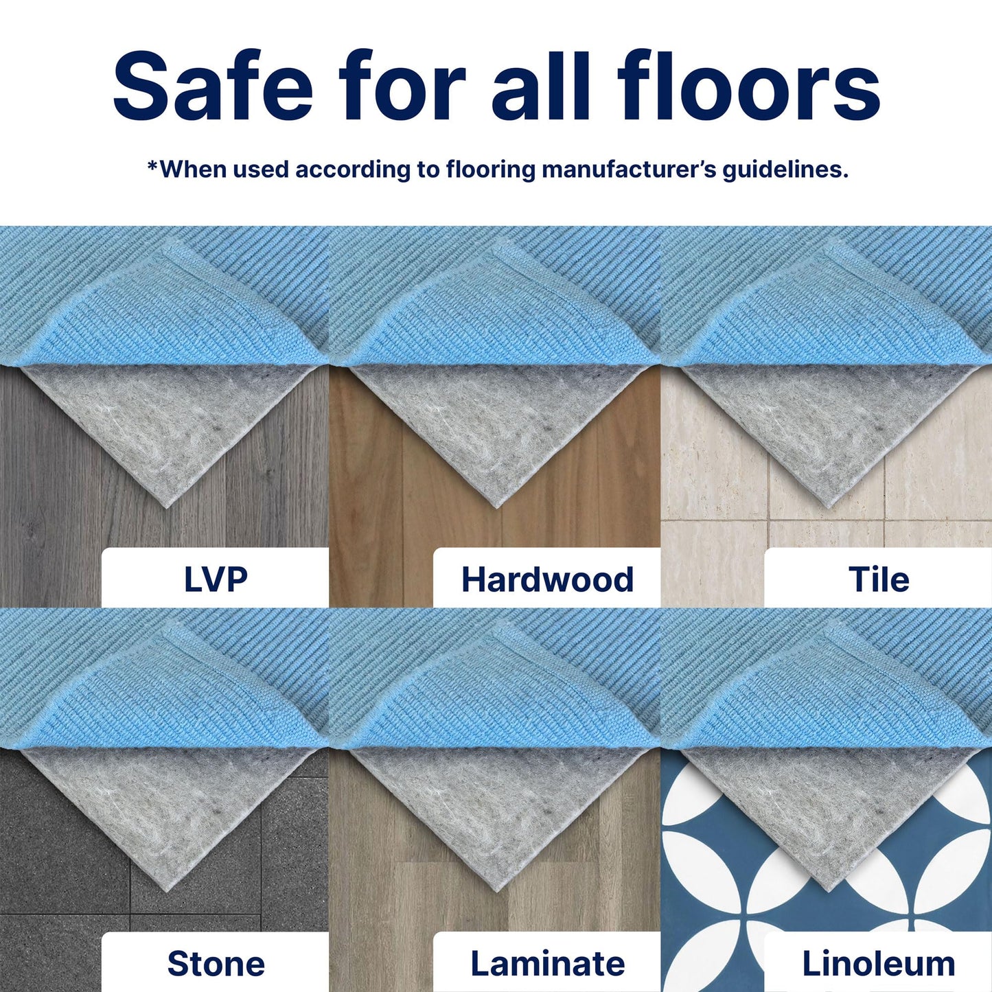 RUGPADUSA - Basics - 8'x10' - 1/4" Thick - 100% Felt - Protective Cushioning Rug Pad - Safe for All Floors and Finishes Including Hardwoods