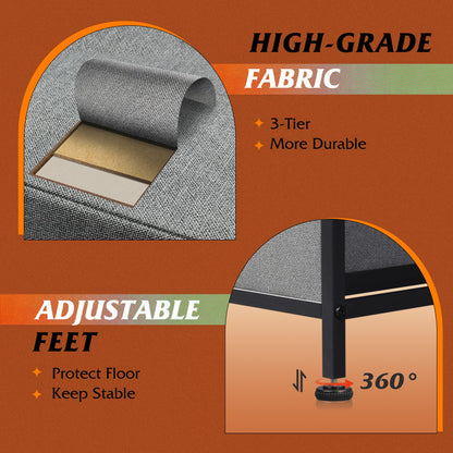 WLIVE Dresser for Bedroom with 5 Drawers, Wide Chest of Drawers, Fabric Dresser, Storage Organizer Unit with Fabric Bins for Closet, Living Room, Hallway, Dark Grey