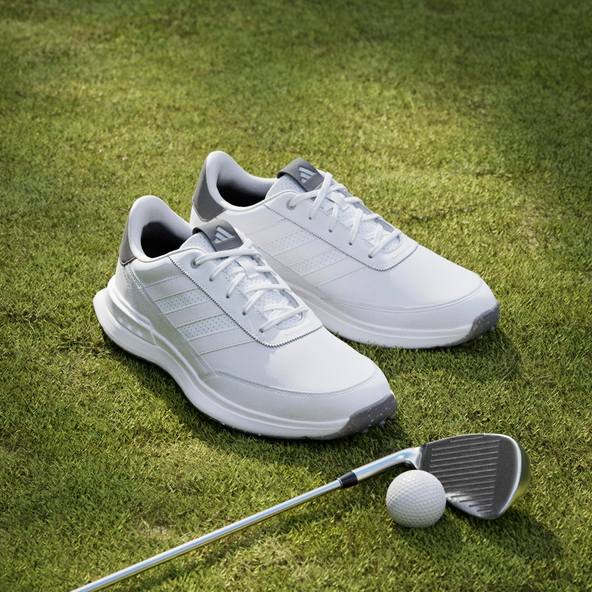 adidas Men's S2G Spikeless Leather 24 Golf Shoes, Footwear White/Charcoal, 8