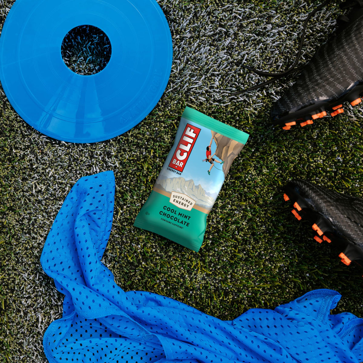 CLIF BAR - Cool Mint Chocolate with Caffeine - Made with Organic Oats - Energy Bars - Non-GMO - Plant Based Protein Bars (10 Pack)