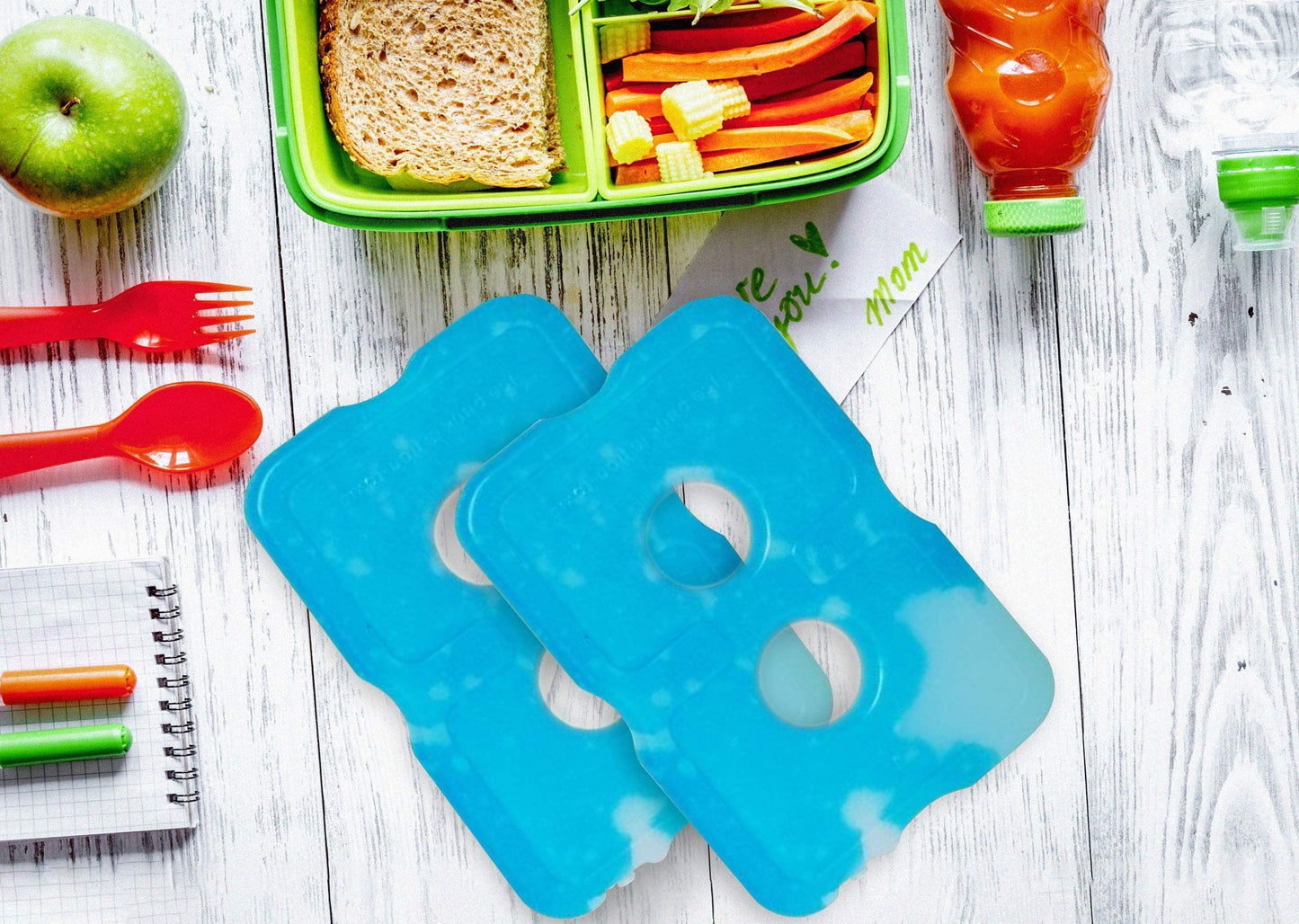 Healthy Packers Ice Packs for Lunch Boxes & Coolers - Freezer Packs - Original Cool Pack | Cooler Accessories for Beach, Camping & Fishing | Slim & Long-Lasting Reusable Ice Pack for Cooler (Set of 4)