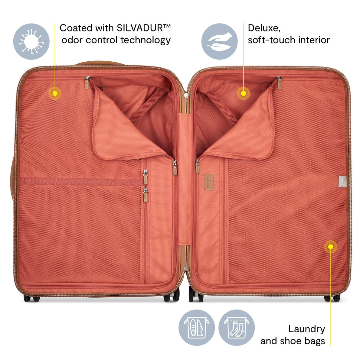 DELSEY PARIS Chatelet Air 2.0 Hardside Luggage with Spinner Wheels, Chocolate Brown, 2 Piece Set, (24/28)