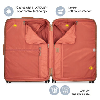 DELSEY PARIS Chatelet Air 2.0 Hardside Luggage with Spinner Wheels, Chocolate Brown, 2 Piece Set, (24/28)
