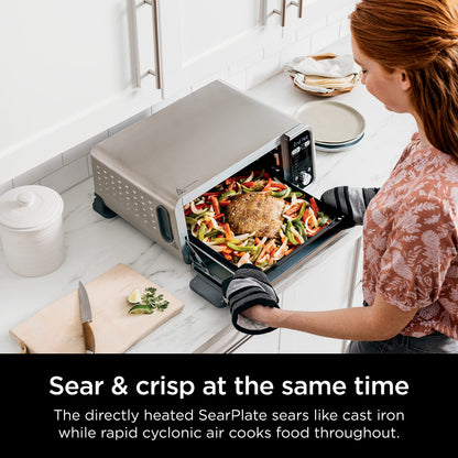 Ninja, Toaster Oven, Air Fryer, Thermometer, Toaster Oven Air Fryer Combo, Stainless Steel, Quick meals, Fries, Frozen Food, Air Fry, Dehydrate, Reheat, 13-in-1, Less Oil, Flip Away Oven, Foodi, SP351