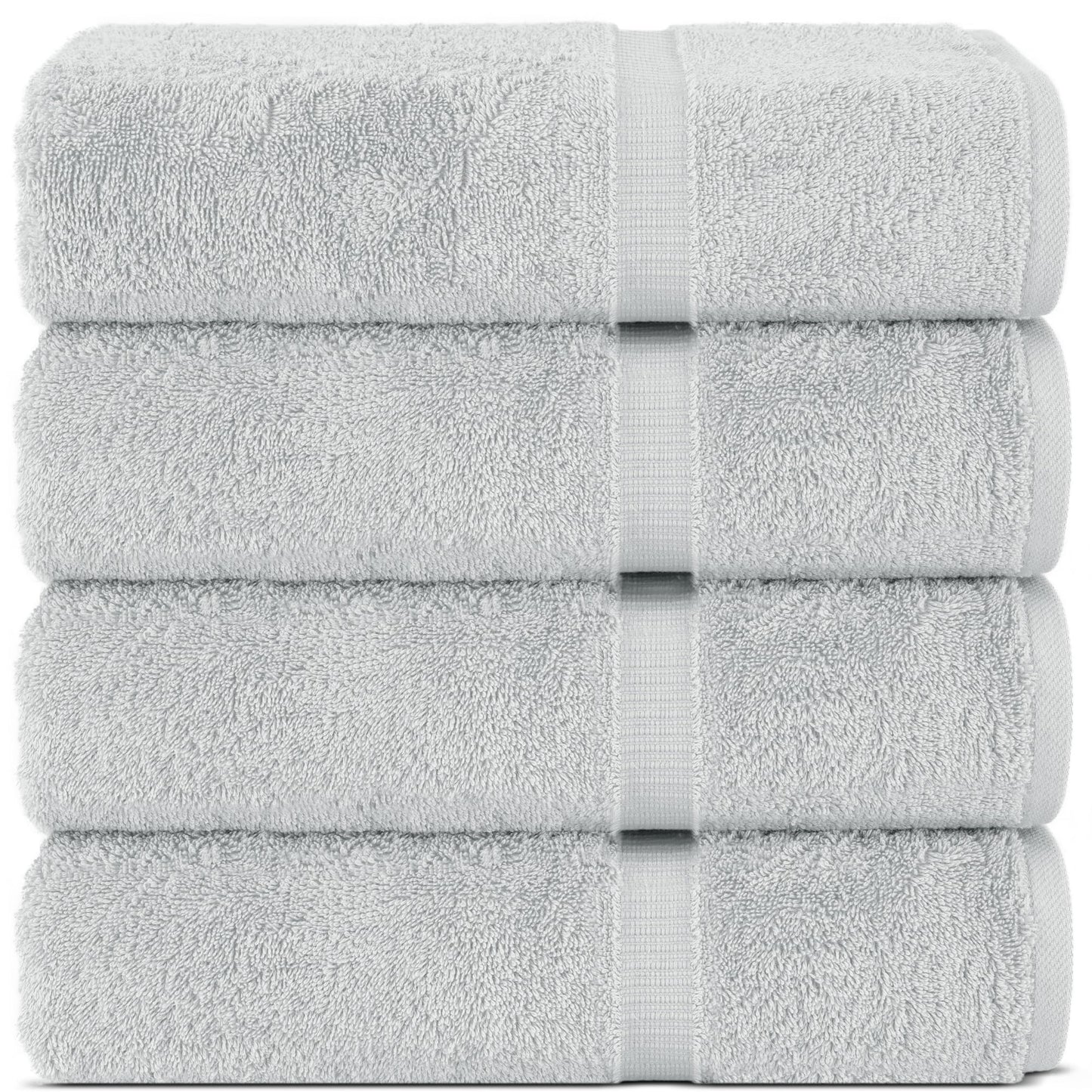Chakir Turkish Linens |Hotel & Spa Quality 100% Cotton Premium Turkish Towels | Soft & Absorbent (Silver Gray, Bath Towel - Set of 4)