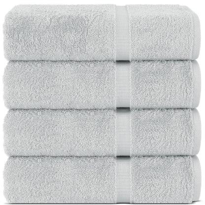 Chakir Turkish Linens |Hotel & Spa Quality 100% Cotton Premium Turkish Towels | Soft & Absorbent (Silver Gray, Bath Towel - Set of 4)
