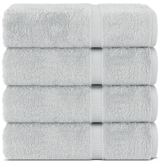Chakir Turkish Linens |Hotel & Spa Quality 100% Cotton Premium Turkish Towels | Soft & Absorbent (Silver Gray, Bath Towel - Set of 4)