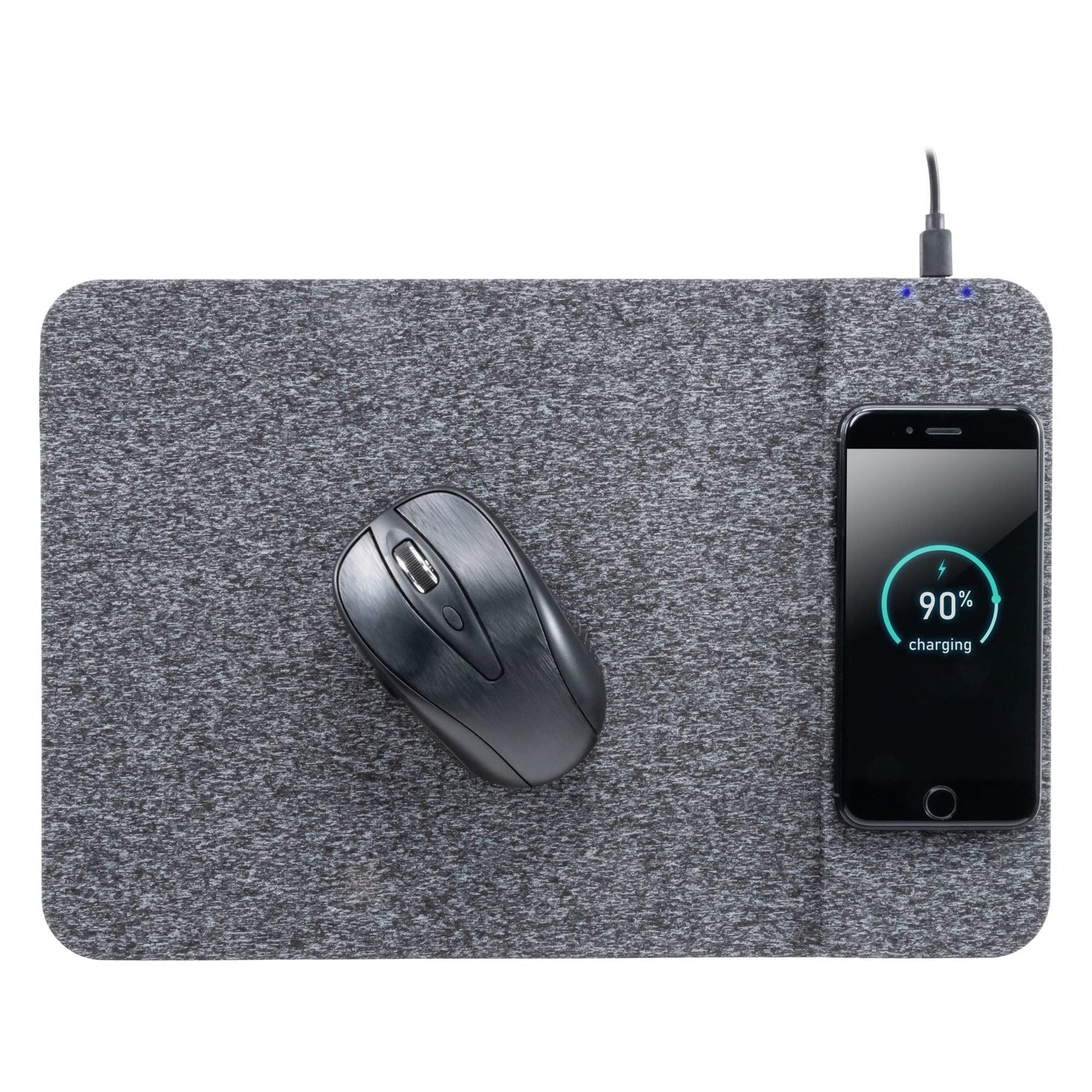 Allsop Powertrack Wireless Charging Mouse Pad, 13 x 8.75, Gray