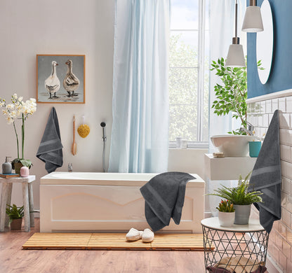 Utopia Towels 8 Piece Premium Towel Set, 2 Bath, 2 Hand, and 4 Wash Cloths, 600 GSM 100% Ring Spun Cotton, Highly Absorbent Towels for Bathroom, Gym, Hotel, and Spa, Grey