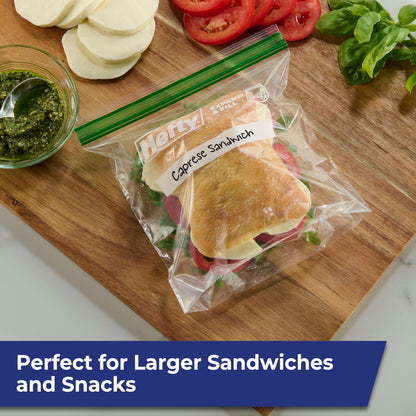 Hefty XL Press to Close Plastic Sandwich Expand and Fill Food Storage Bags, 130 Count