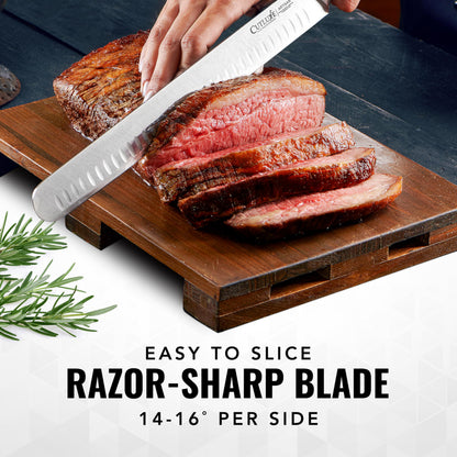 Cutluxe Brisket Knife – 12" Carving & Slicing Knife for Meat & BBQ – Razor Sharp German Steel, Sheath Included, Ergonomic Full Tang Handle Design, Grilling Gifts for Men – Artisan Series