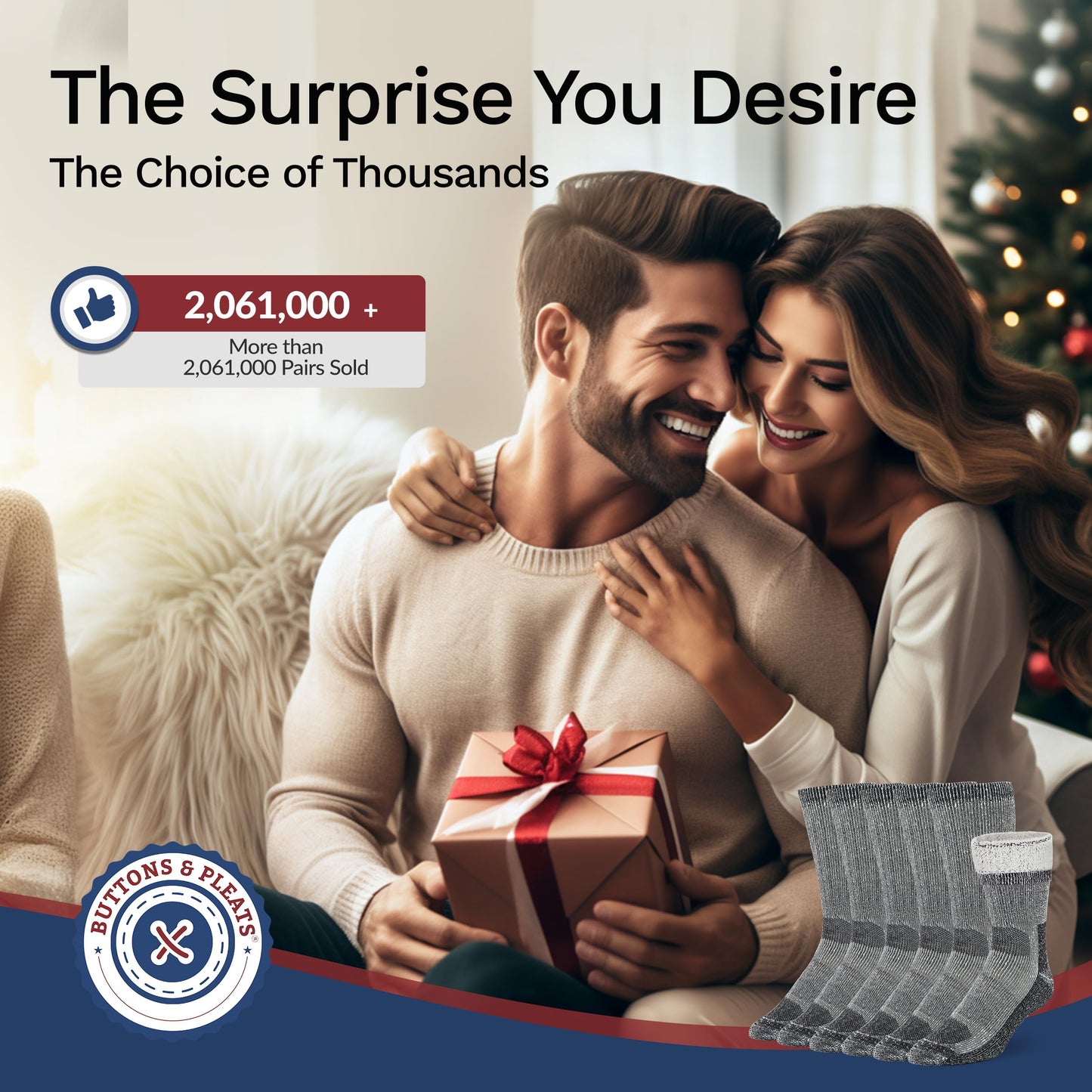 Buttons & Pleats Wool Socks for Men Women Merino Thermal Warm Cozy Winter Fuzzy Boot Sock Charcoal ML