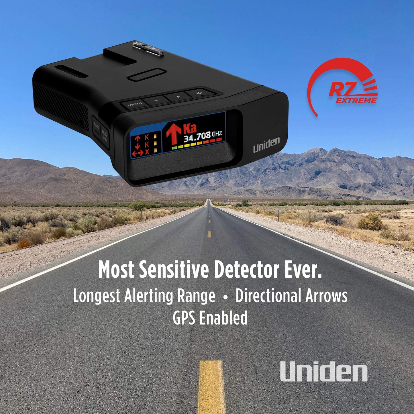 Uniden R7 Extreme Long-Range Laser-Radar Detector, Built-in GPS w/ Real-Time Alerts, Dual-Antennas Front & Rear w/Directional Arrows, Voice Alerts, Red Light Camera and Speed Camera Alerts