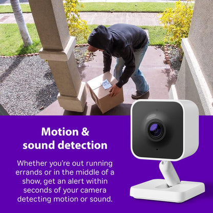 Roku Outdoor Camera - Home Security - IP65 Weather Resistant Wired Security Camera & Pet Monitor with 1080p HD Night Vision, Works with Alexa & Google, WDR, Motion & Sound Detection