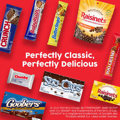 Butterfinger, CRUNCH, Baby Ruth, 100 Grand Minis, Assorted Candy Bars, Great for Sharing, Bulk 135 Count Pack, 55.3 oz