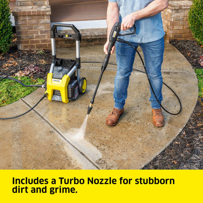 Karcher Pressure Washer K1700, Max 2125 PSI, 3 Spray Nozzles, Detergent Tank, For Cars, Driveways, Siding, Patios, 1.46 max. GPM
