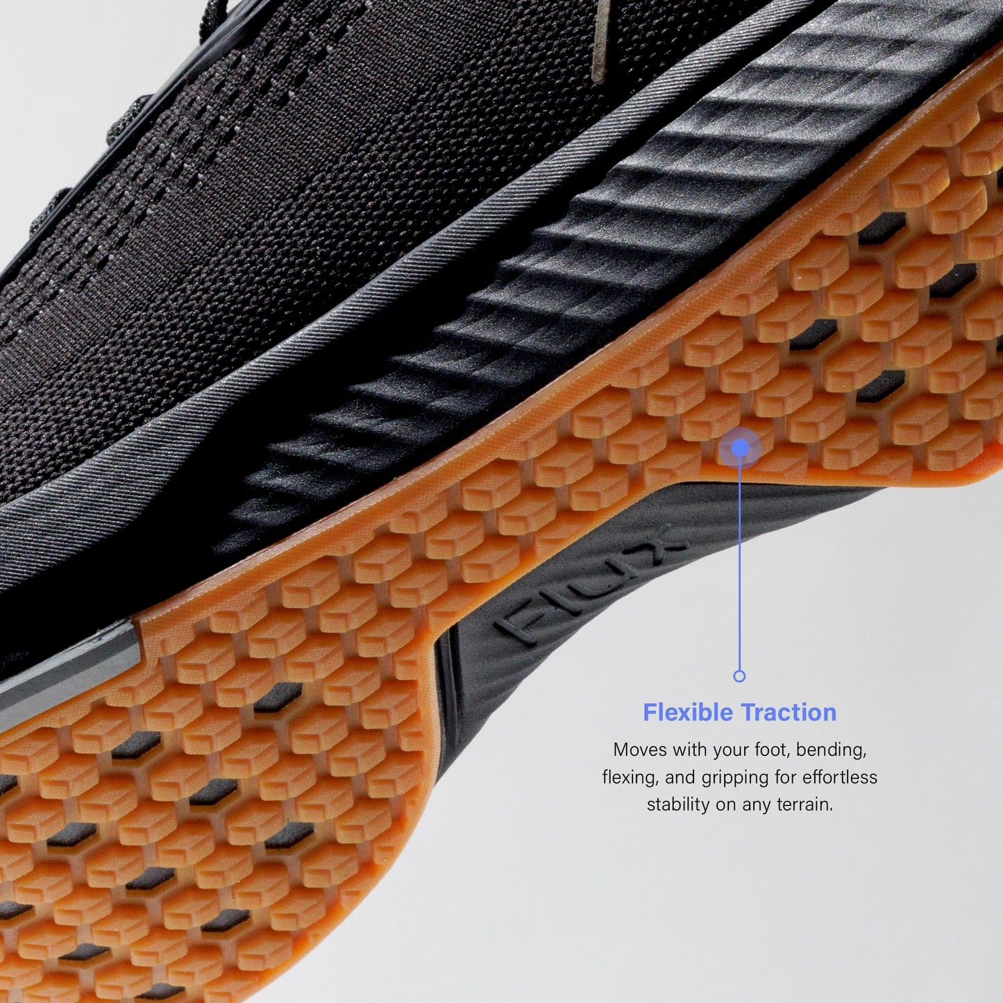 FLUX FOOTWEAR Men’s and Women’s Adapt Runner Wide Toe-Box Natural Movement Shoes with Breathable Knit Upper & UltraFlex Midsole Lightweight Shoes for Running, Walking & Everyday Wear - Black/Gum