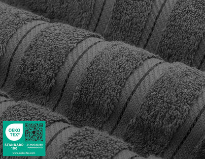 American Soft Linen Luxury 4 Piece Bath Towel Set, 600 GSM 100% Cotton Turkish Bath Towels for Bathroom, 27x54 in Large Bathroom Shower Towels, Dark Gray