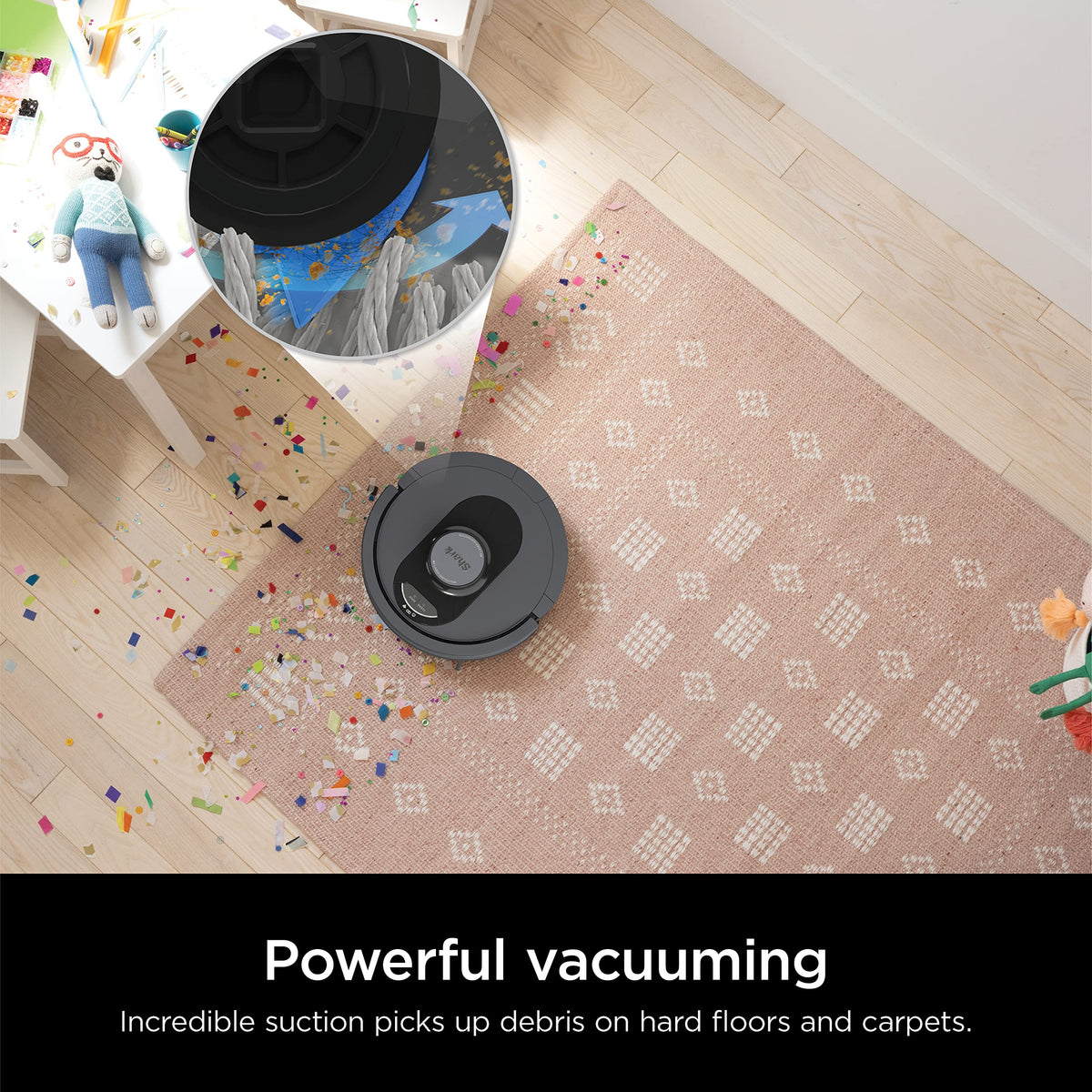 Shark AV2501S AI Ultra Robot Vacuum, with Matrix Clean, Home Mapping, 30-Day Capacity HEPA Bagless Self Empty Base, Perfect for Pet Hair, Wifi, Dark Grey