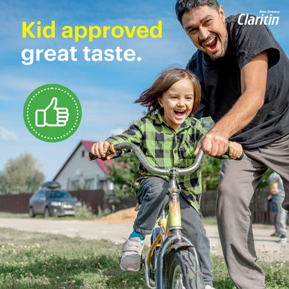 Claritin 24 Hour Allergy Relief - Grape Flavored - Non Drowsy Liquid Antihistamine for Kids, Dye, Alcohol, and Sugar Free Medicine For Children 2 Aged Years and Older