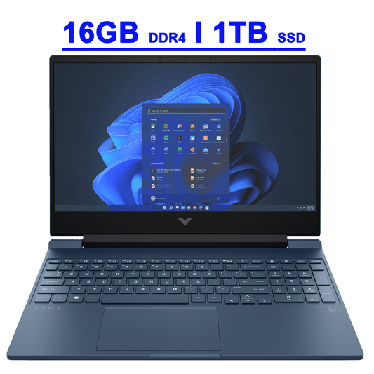 HP Victus 15 Premium Gaming Laptop 15.6" FHD IPS Anti-glare 144Hz Intel 8-core i5-12450H 16GB DDR4 1TB SSD GeForce RTX 3050 Backlit B&O Fast Charging Win11 Blue
